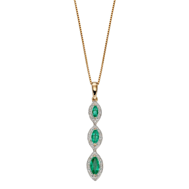 Elements Gold Marquise Triple Drop Pendant
