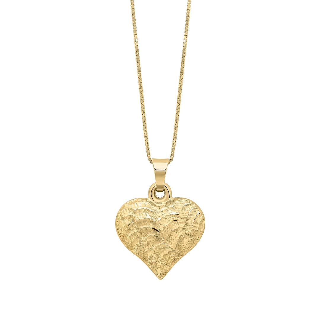 Elements Gold Heart Ripple Texture Pendant