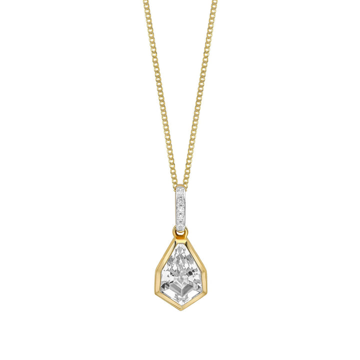 Elements Gold Shield Cut Topaz Pendant
