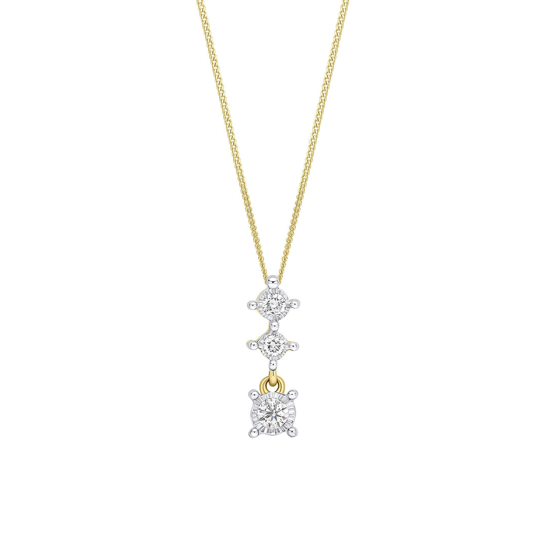Elements Gold Diamond Trilogy Drop Pendant