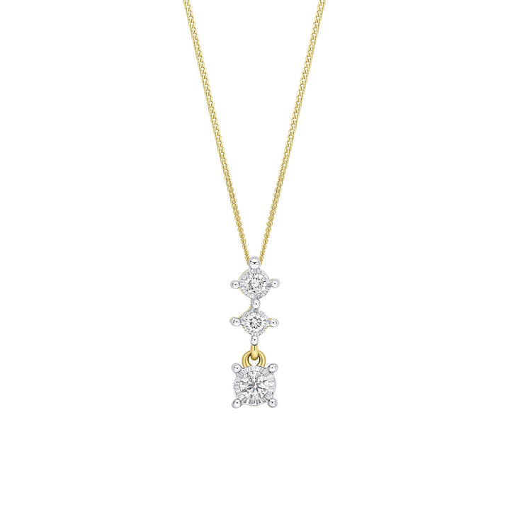 Elements Gold Diamond Trilogy Drop Pendant