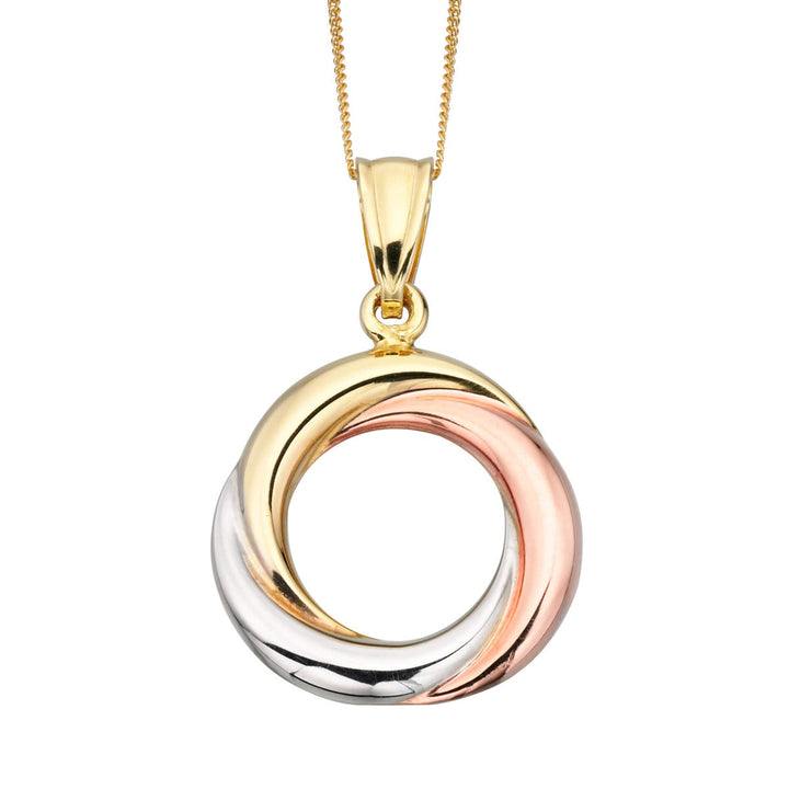 Elements Gold Tri-Metal Open Circle Pendant