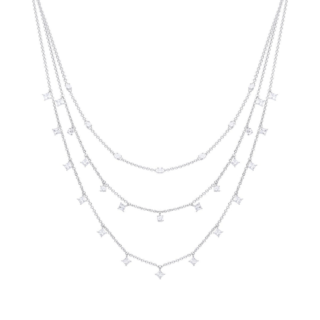 Diamonfire Triple Row Zirconia Necklace