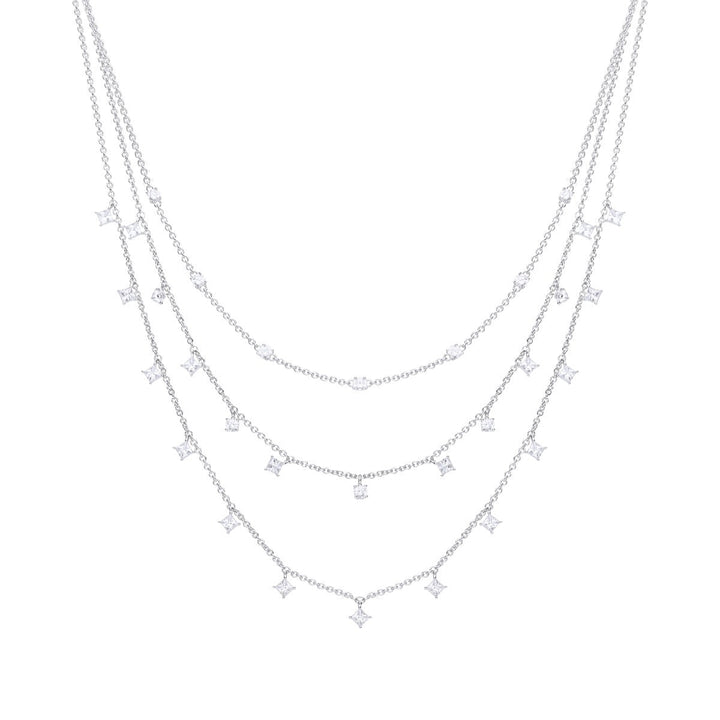 Diamonfire Triple Row Zirconia Necklace
