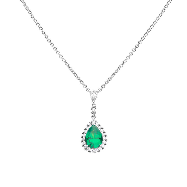 Diamonfire Teardrop and Pave Surround Necklace