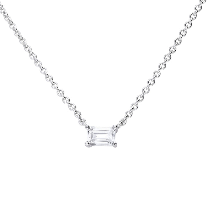 Diamonfire Floating Baguette Zirconia Necklace