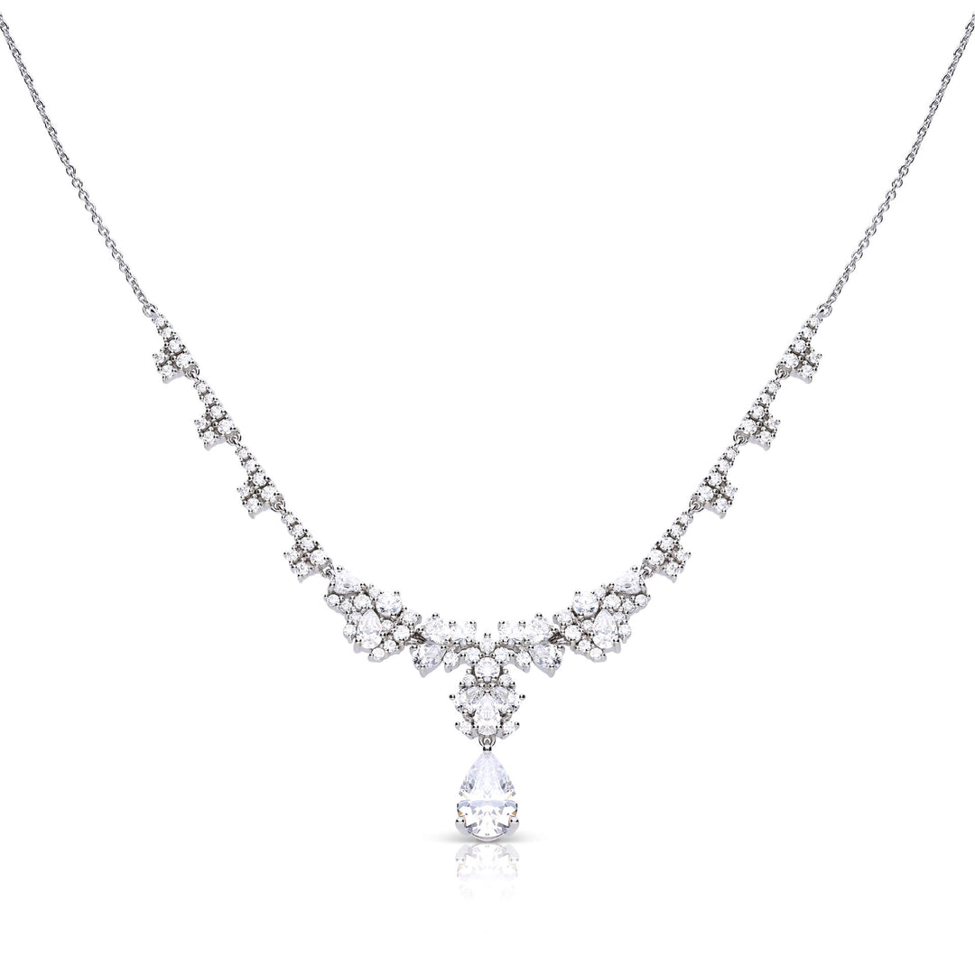 Diamonfire Ornate Statement Teardrop Necklace
