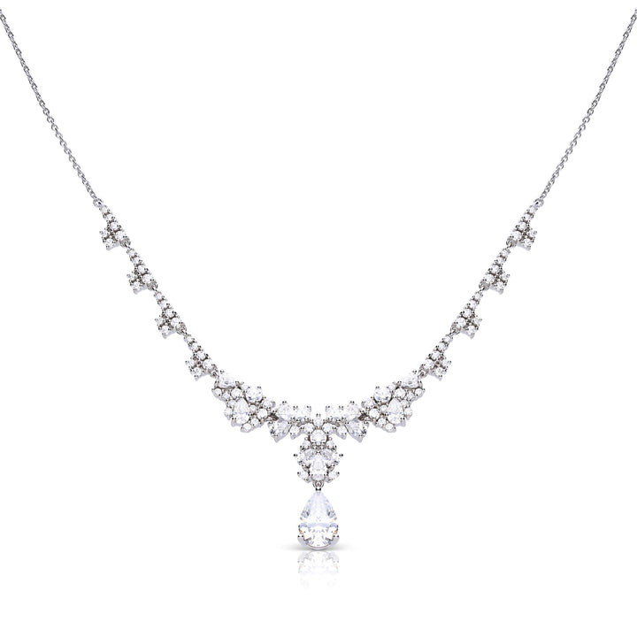 Diamonfire Ornate Statement Teardrop Necklace