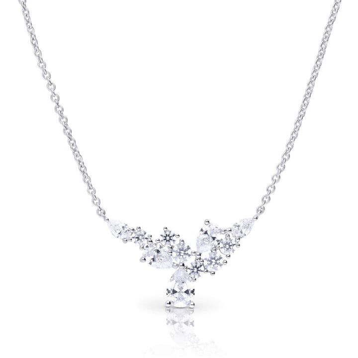Diamonfire Statement Multi-Cut Zirconia Cluster Necklace