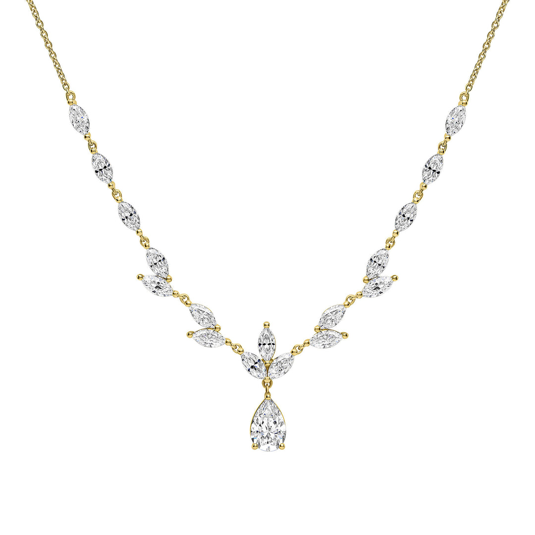 Diamonfire Vine Leaf Necklace with Teardrop Drop
