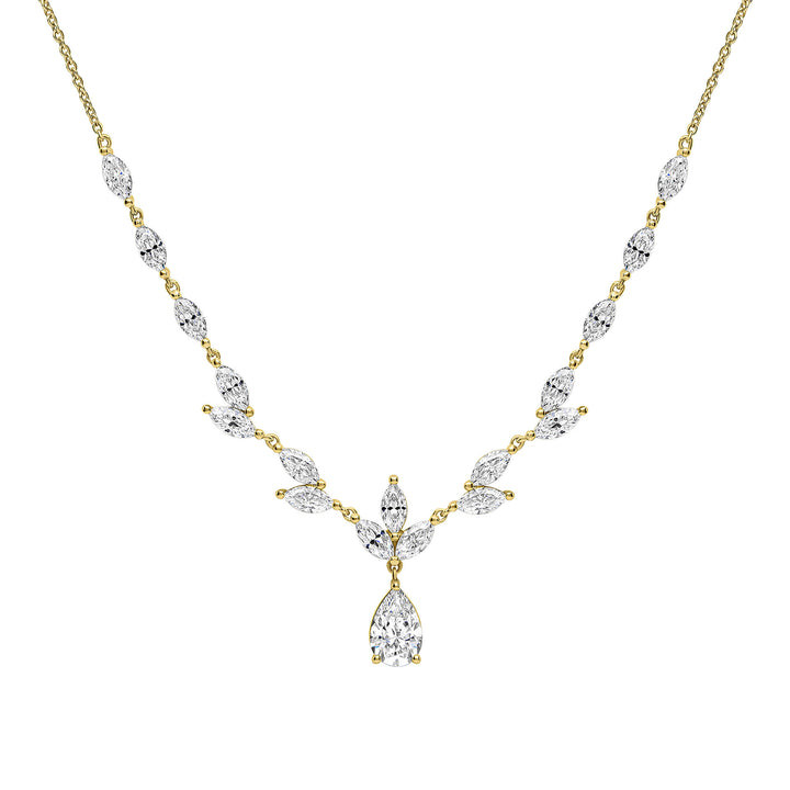 Diamonfire Vine Leaf Necklace with Teardrop Drop