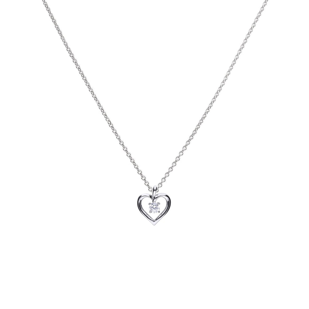 Diamonfire Open Heart Pendant with Zirconia