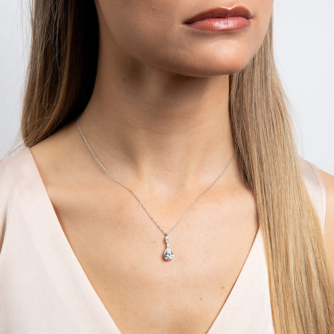 Diamonfire Teardrop and Marquise Drop Pendant